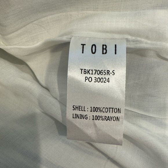 Tobi Blue and White Striped Print Wrap Mini Skirt (S) - Picture 7 of 9